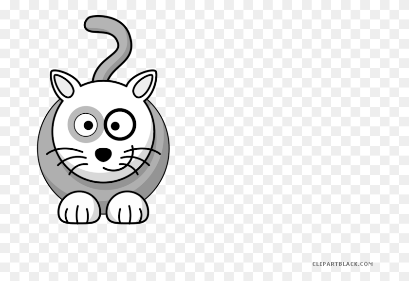 691x518 Cool Cat Clipart Cat Cartoon Black And White, Mammal, Animal, Pet HD PNG Download