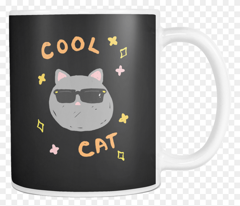 924x785 Cool Cat Mug Cartoon, Coffee Cup, Cup, Sunglasses Descargar Hd Png