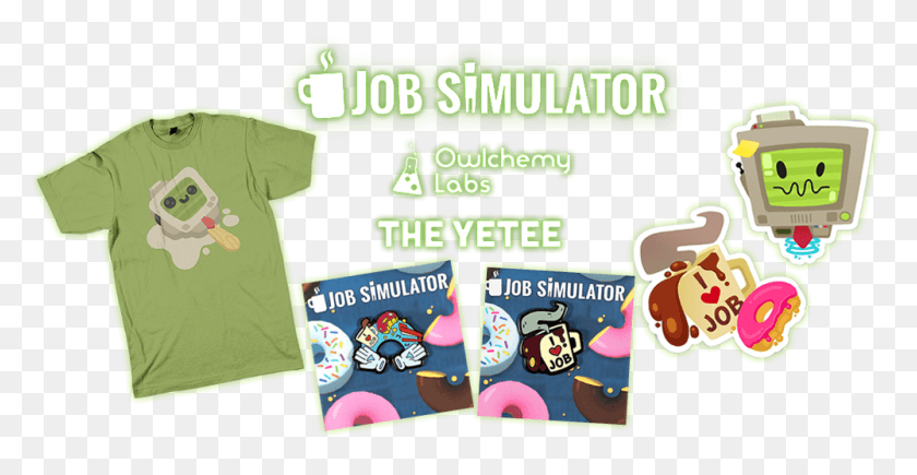 1000x481 Cool Check Out Our Merch With Job Simulator Playstation Cartoon, Text, Angry Birds, Label HD PNG Download