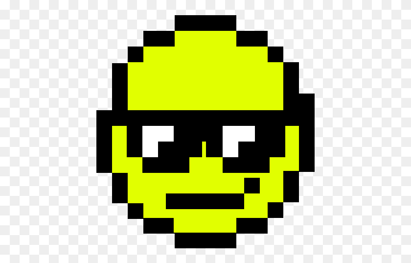 447x477 Cool Face Pixel Art Smiley Emoji, First Aid, Pac Man HD PNG Download