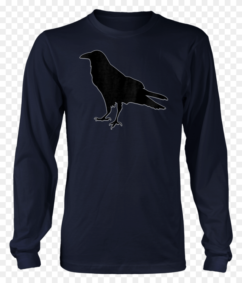 861x1016 Cool Minimalist Raven Or Crow Silhouette Outline T Shirt Funny Christmas T Shirt Family, Sleeve, Clothing, Apparel HD PNG Download