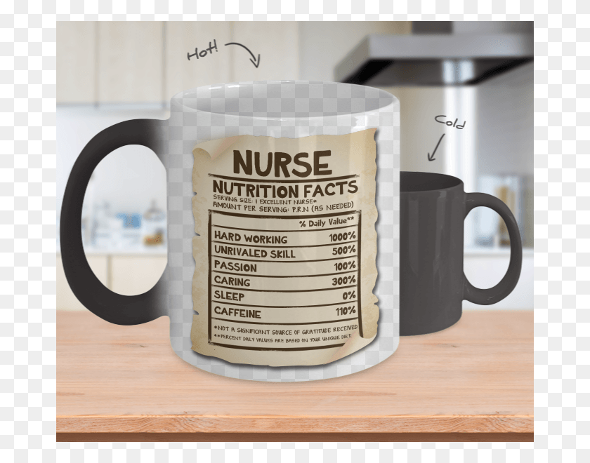 680x600 Cool Nurse Mug Vintage Nutrition Facts Label Color Changing Mug Fiance, Coffee Cup, Cup, Latte HD PNG Download