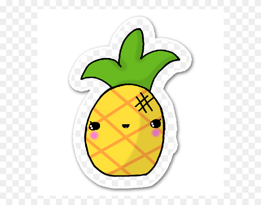 600x600 Cool Pineapples Cute Digital Clipart Commercial Use Kawaii Transparent Pineapple, Plant, Food, Vegetable HD PNG Download