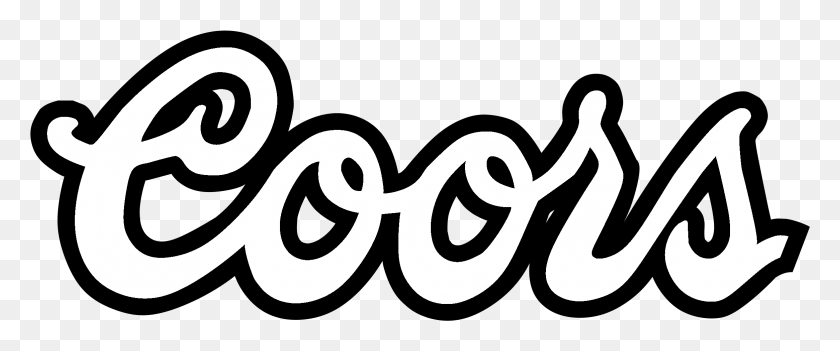 2331x871 Coors Logo Black And White Calligraphy, Text, Label, Alphabet HD PNG Download