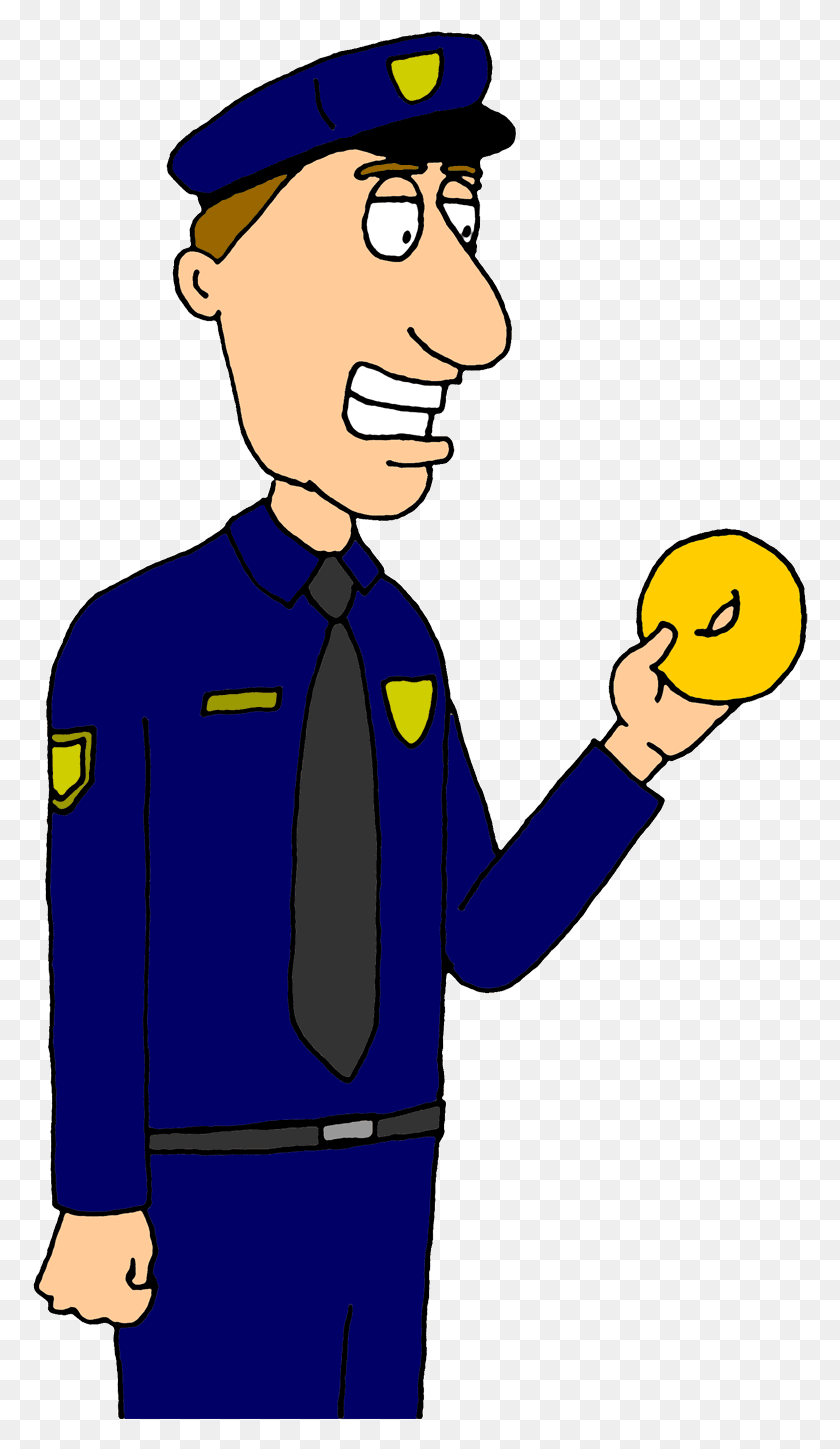 777x1389 Cop With Donut Clip Art, Person, Human, Light HD PNG Download