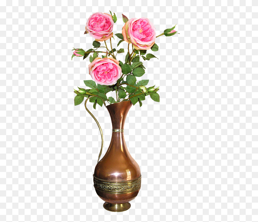 397x663 Copper Jug Roses Vase Vase, Plant, Flower, Blossom HD PNG Download
