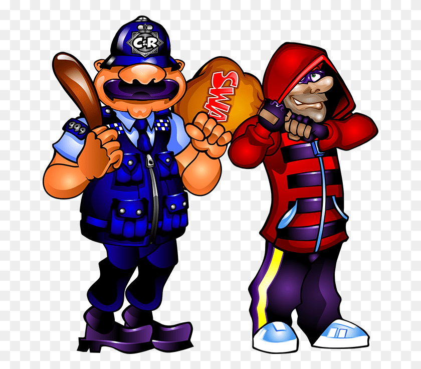 671x676 Cops Nrobbers Millionaries Row Cartoon, Person, Human, Hand HD PNG Download