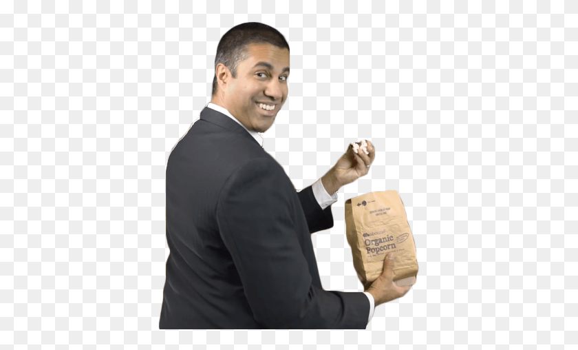 381x448 Copy Discord Cmd Ajit Pai Eating Popcorn, Person, Human, Suit HD PNG Download