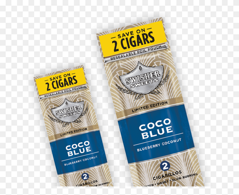 665x623 Copyright 2017 Swisher International Coco Blue Swisher Sweets, Label, Text, Cosmetics HD PNG Download