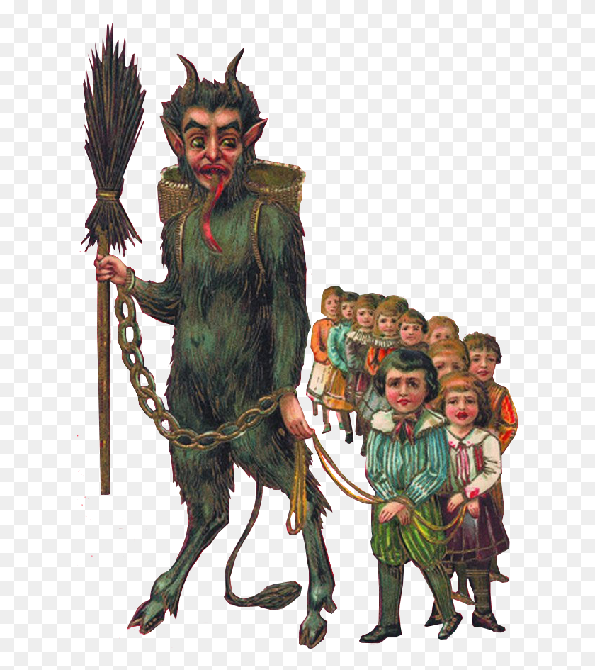 624x885 Copyright Free Image Of Krampus Leading A Group Free Krampus, Person, Human, Costume HD PNG Download
