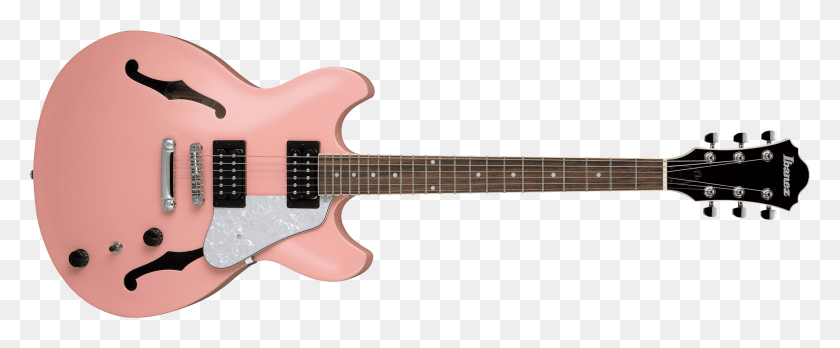 2337x863 Coral Pink Ibanez Af 55 Tobacco, Guitar, Leisure Activities, Musical Instrument HD PNG Download