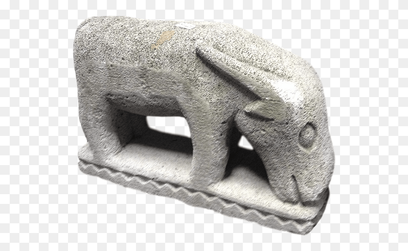 544x457 Coral Stone Water Buffalo African Elephant, Statue, Sculpture HD PNG Download