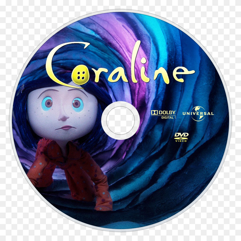 1000x1000 Descargar Png / Coraline Dvd Imagen De Disco Coraline Película, Disco, Muñeca, Juguete Hd Png