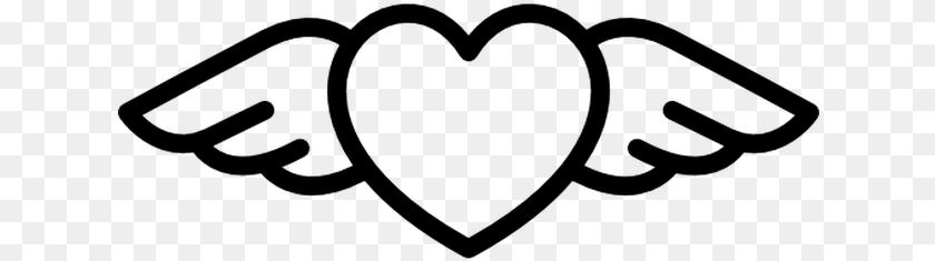 Corazn Con Alas, Gray Clipart PNG