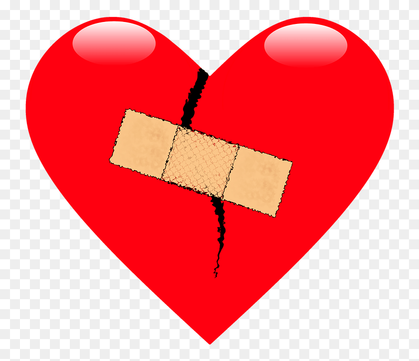 744x664 Corazn Dolor Del Corazn Roto Parche Clip Art Patched Heart, First Aid, Bandage, Balloon HD PNG Download