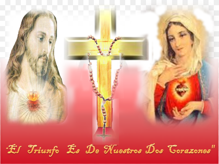 Corazon De Jesus Y Maria, Symbol, Cross, Woman, Wedding Sticker PNG