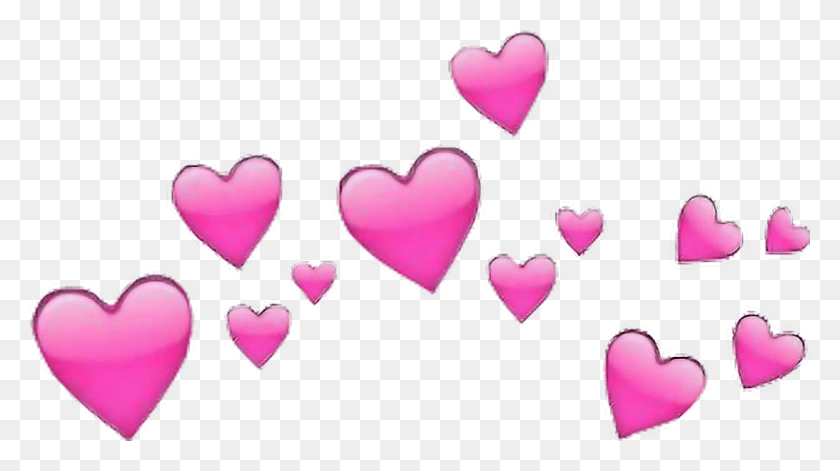 1252x660 Descargar Png Corazones Rosa Corazon Emoji Emoji Corazón Corona Transparente, Cojín, Almohada, Flor Hd Png