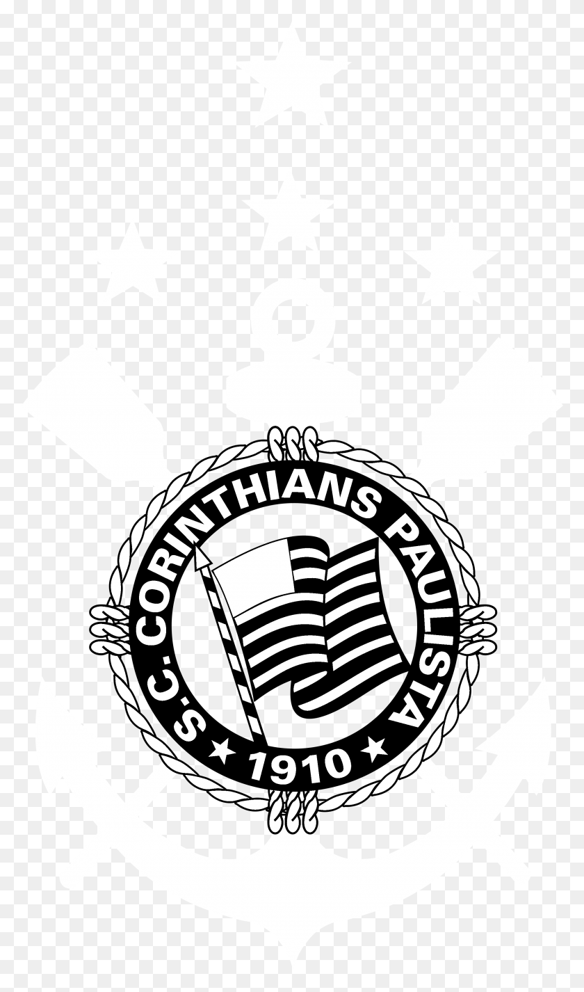 2400x4205 Corinthians Logo Black And White Corinthians, Symbol, Emblem, Star Symbol HD PNG Download