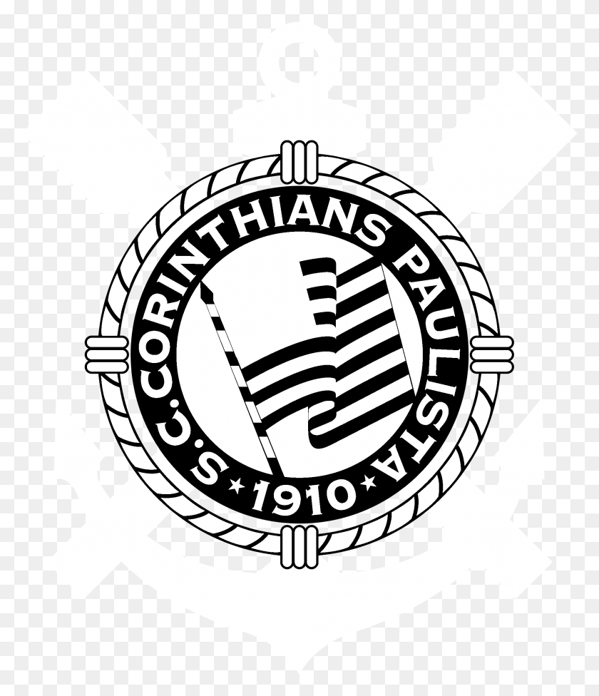 1983x2331 Corinthians Logo Black And White Sport Club Corinthians Paulista, Symbol, Trademark, Emblem HD PNG Download