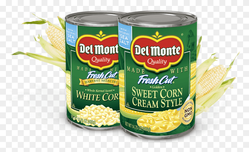 886x516 Corn Del Monte Corn Cream Style, Food, Canned Goods, Can HD PNG Download