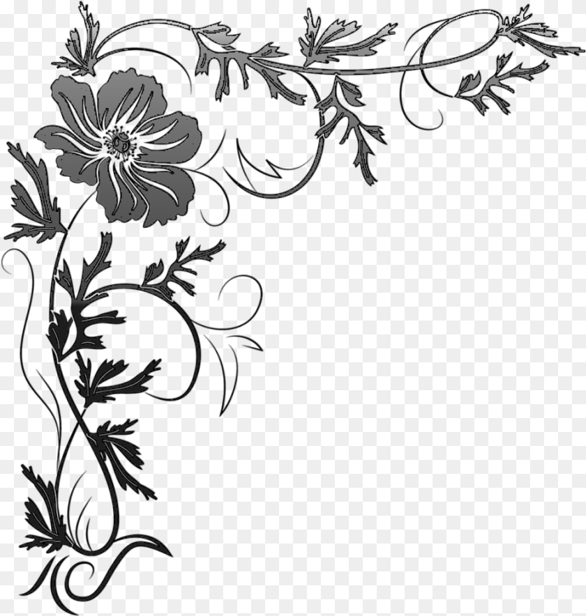 Corner Border Desain Bunga Untuk Undangan, Art, Floral Design, Graphics, Pattern Clipart PNG