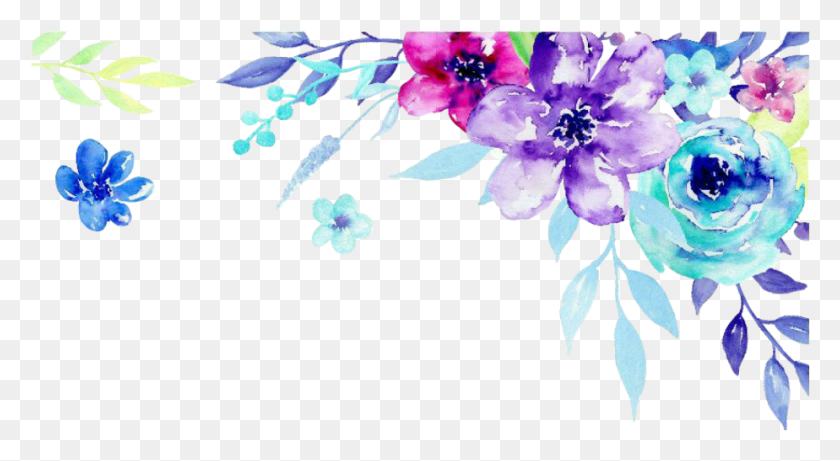 924x476 Уголок Клипарт Акварельный Цветок Акварельный Уголок, Растение, Цветочный Дизайн, Узор Hd Png Скачать