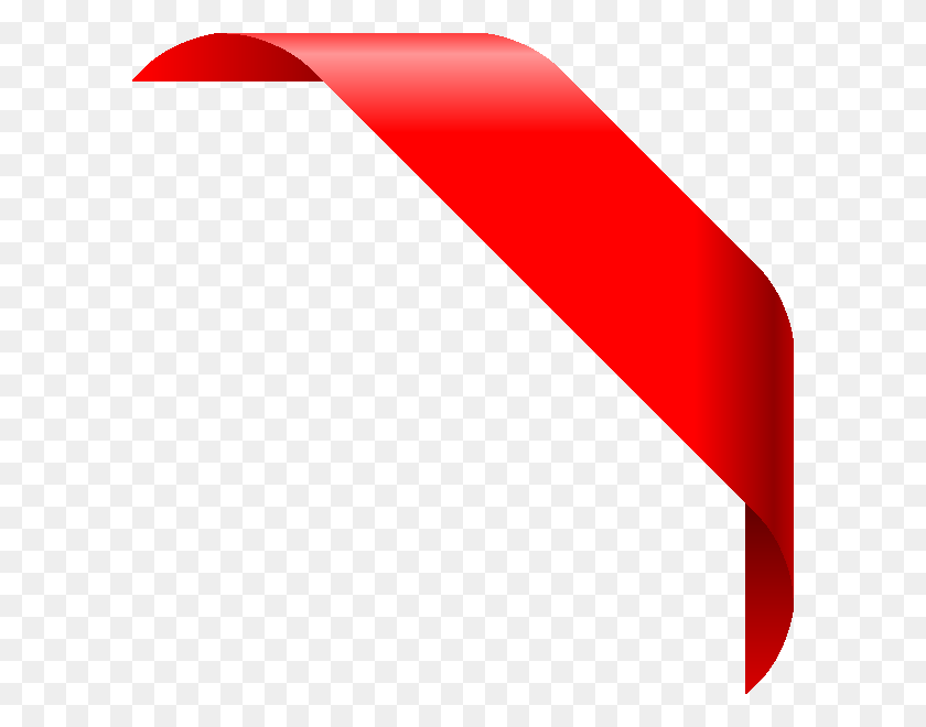 600x600 Corner Ribbon01 Red Red Corner Ribbon, Text, Label, Symbol HD PNG Download