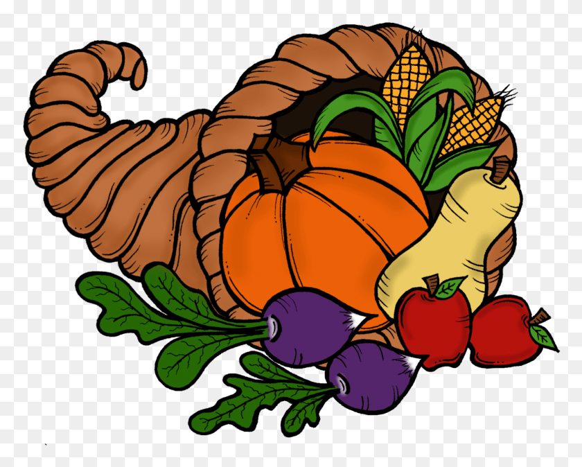 1331x1048 Cornucopia Clip Art Clipart Cornucopia, Planta, Alimentos, Calabaza Hd Png