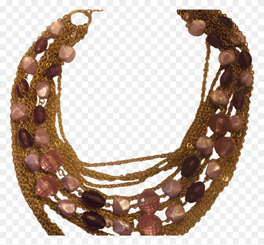1651x1530 Coro Purple Nugget Disco Ball Beads Gold Chains, Necklace, Jewelry, Accessories HD PNG Download