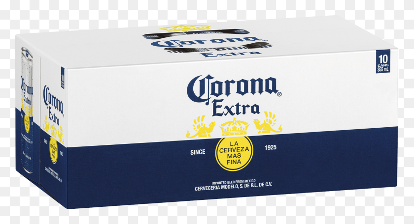 1601x813 Corona Extra Beer Cans 355ml 10 Pack, Box, Cardboard, Carton HD PNG Download