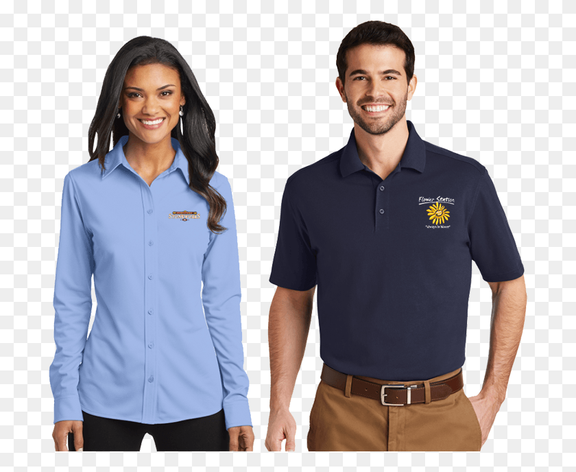 700x628 Corporate Company Stitch Screen L570 Port Authority Ladies Dimension Knit Dress Shirt, Clothing, Apparel, Person HD PNG Download
