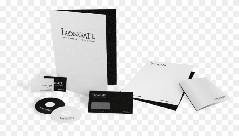 879x471 Corporate Stationery Design Family Office Irongate Office Stationery Design, Text, Electronics, Paper HD PNG Download