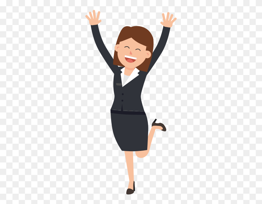295x593 Corporate Woman Jumping For Joy, Person, Human, Sleeve HD PNG Download