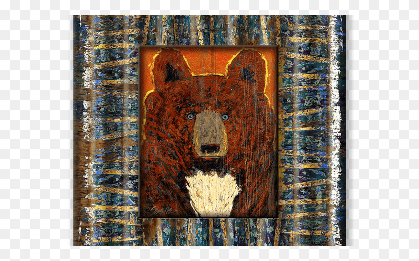 1200x715 Гофрированная Рама Разведчик Бурый Медведь Старые Деревянные Вывески Резьба, Дикая Природа, Млекопитающие Png Скачать