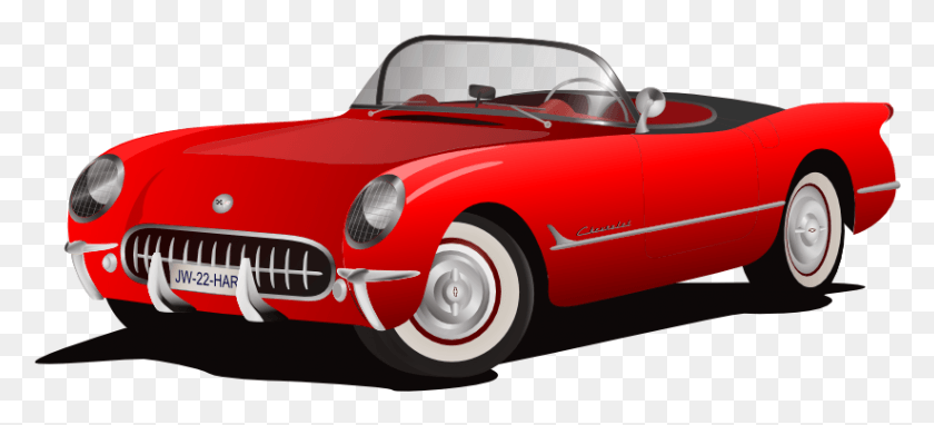 823x340 Corvette Rojo 999Px 132 Coche De Lujo Clipart, Vehículo, Transporte, Automóvil Hd Png Descargar