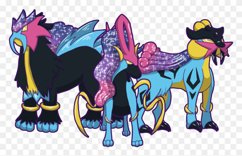 990x613 Cosmic Beaststhe 3 Legendary Dogs From The Johto Region Cartoon, Dragon, Horse HD PNG Download