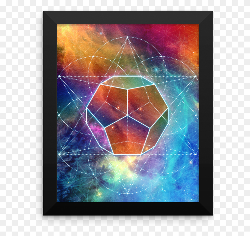 615x735 Cosmic Dodecahedron Framed Photo Paper Poster Nebula, Ornament, Pattern, Fractal HD PNG Download