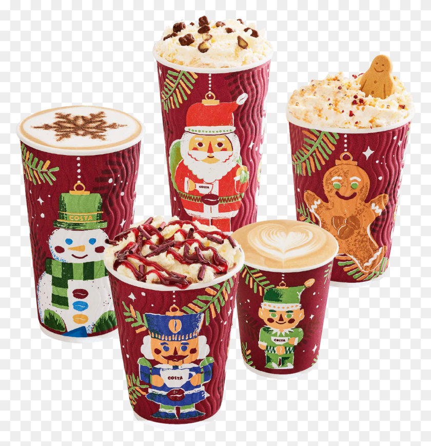 1174x1219 Costa Christmas Takeaway Cups Costa Christmas Cups 2017, Snack, Food, Popcorn HD PNG Download