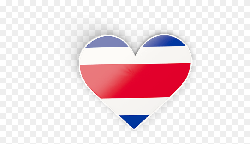 497x423 Costa Rican Flag Heart Transparent, Plectrum, Triangle, Label HD PNG Download
