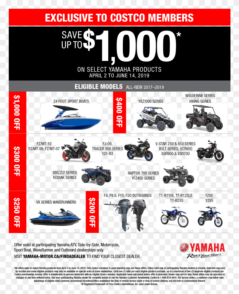 1025x1279 Costco Rebates Yamaha, Motorcycle, Vehicle, Transportation HD PNG Download