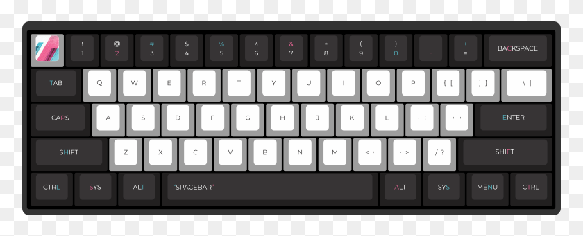 777x281 Cotton Candy By Marius 61 Key Custom Mechanical Keyboard Computer Keyboard, Computer Keyboard, Computer Hardware, Hardware HD PNG Download