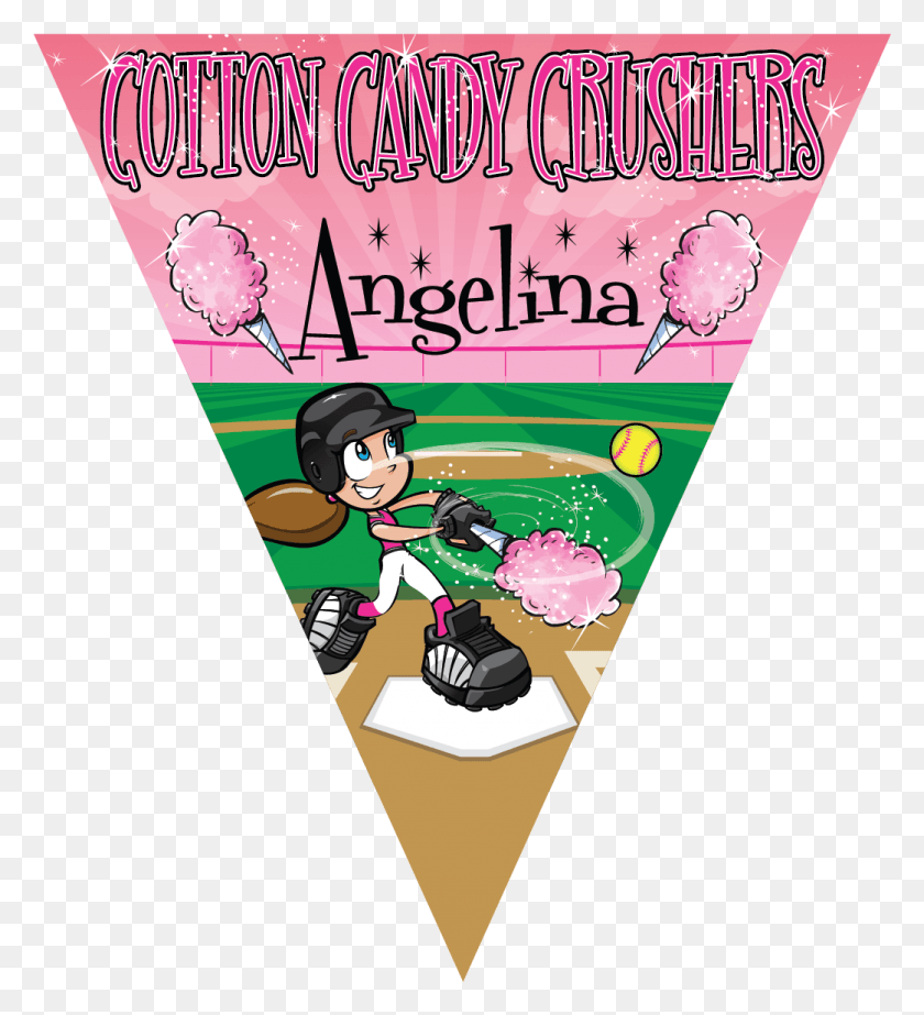 1042x1153 Cotton Candy Crushers Triangle Individual Team Pennant Alexis Vogel, Advertisement, Poster, Flyer HD PNG Download
