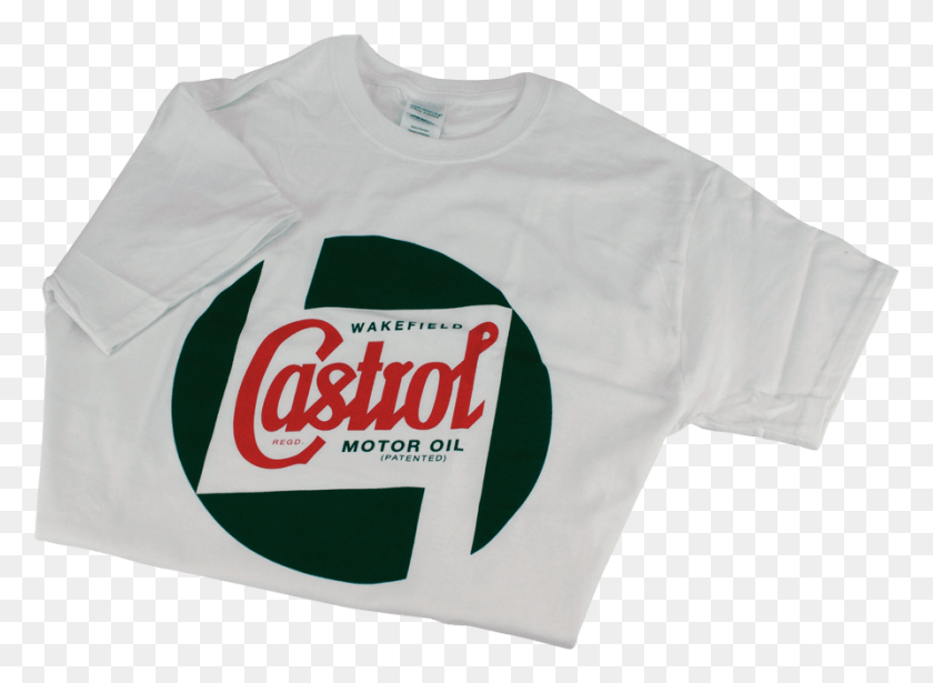 893x636 Cotton T Shirt White Cotton T Shirt With Printed Classic Castrol, Clothing, Apparel, Sleeve HD PNG Download