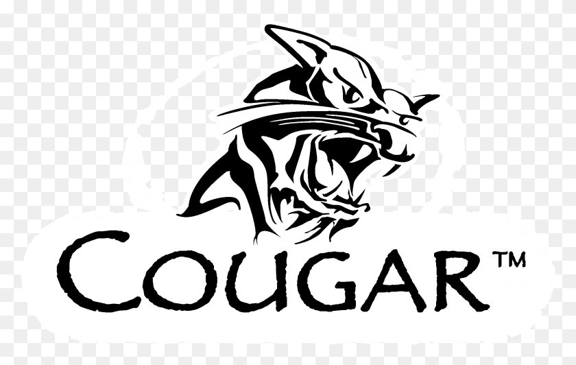 2273x1377 Cougar Logo Black And White Cougar, Statue, Sculpture HD PNG Download