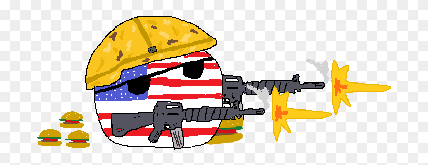 697x264 Png Изображение - Country Ball With A Gun, Шлем Png.