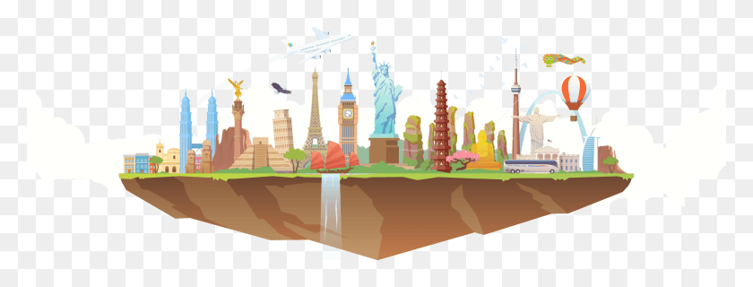 2400x800 Country Monuments Illustration, Cream, Dessert, Food HD PNG Download