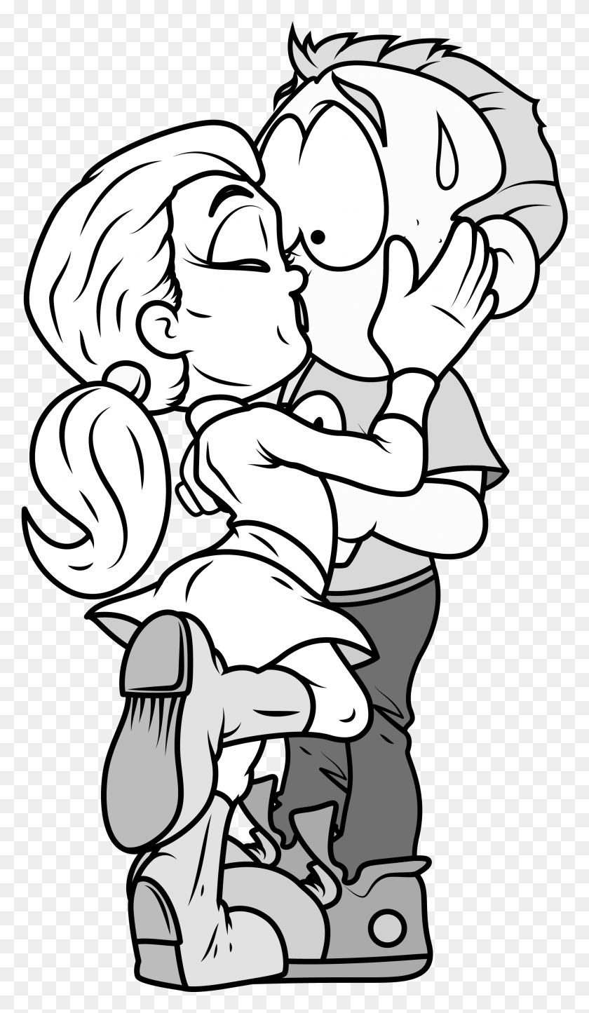 1867x3317 Couple Drawing Hug Couple Cartoon Black And White, Kissing, Kiss, Make Out HD PNG Download