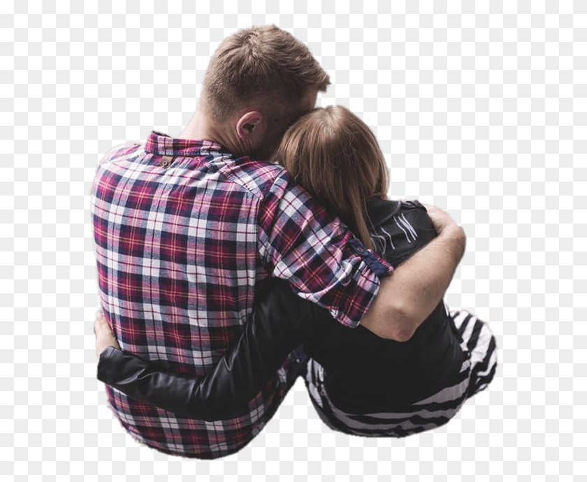 588x630 Couple Hugging Each Other Hind View Imagenes De Parejas, Hug, Person, Human HD PNG Download