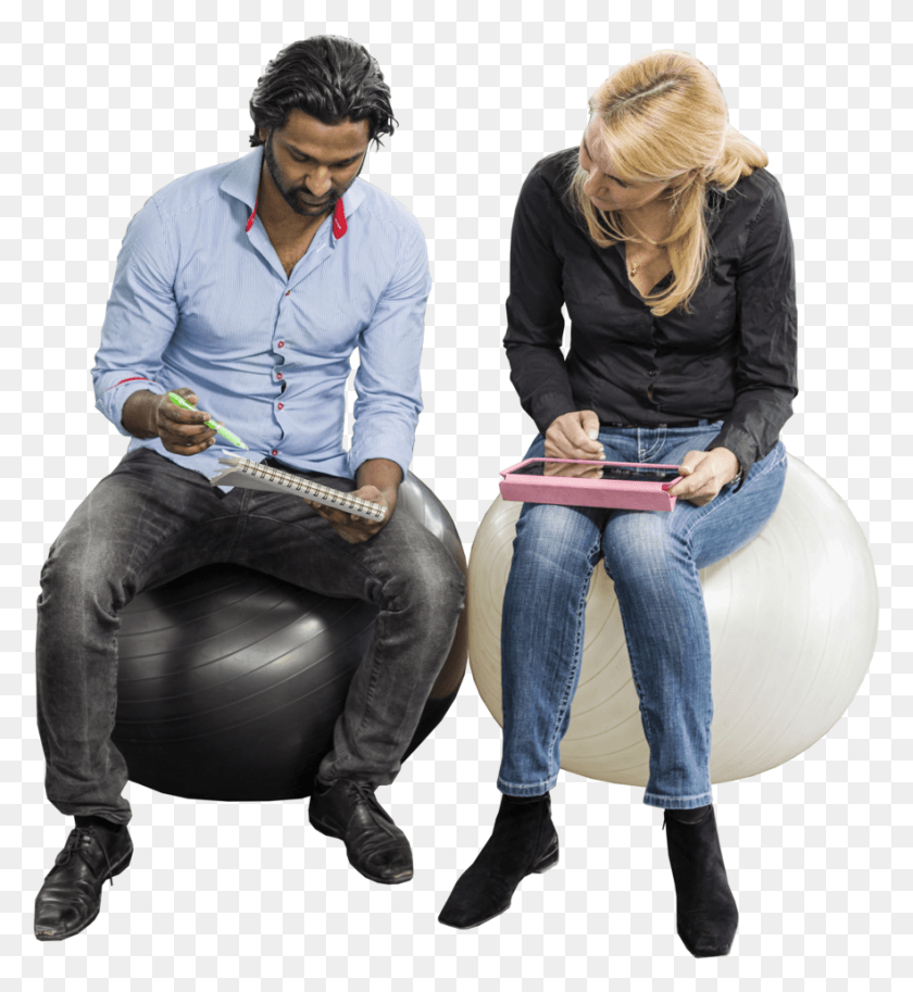 882x965 Couple Sitting And Working Ns 0086 People Cut Entourage People Photoshop, Person, Human, Clothing HD PNG Download