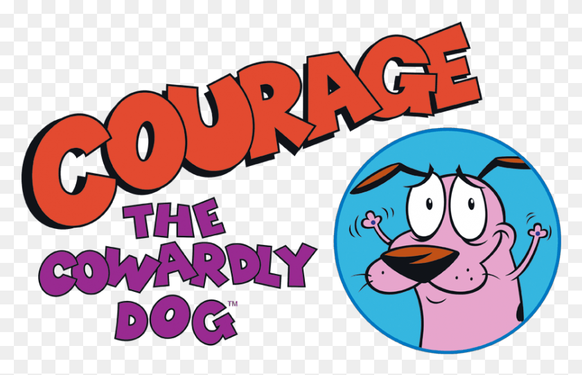839x519 Courage The Cowardly Dog Courage Logo Men39s Premium Courage The Cowardly Dog Logo, Text, Label, Poster HD PNG Download
